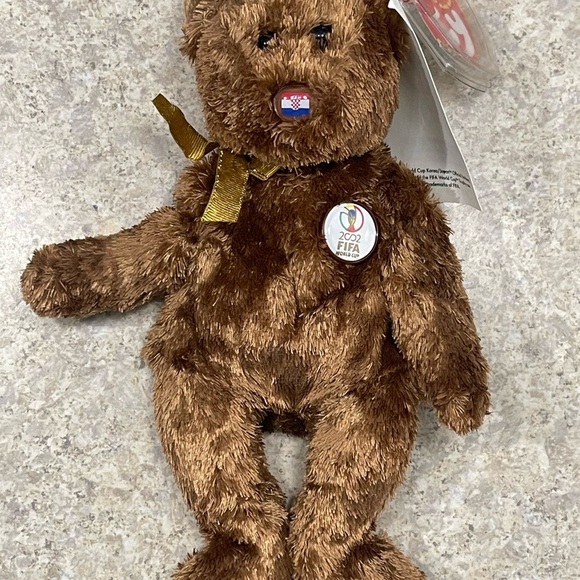 Ty Beanie Baby CHAMPION Bear 2002 CROATIA FIFA World Cup Vintage Plush Animal - Picture 2 of 8